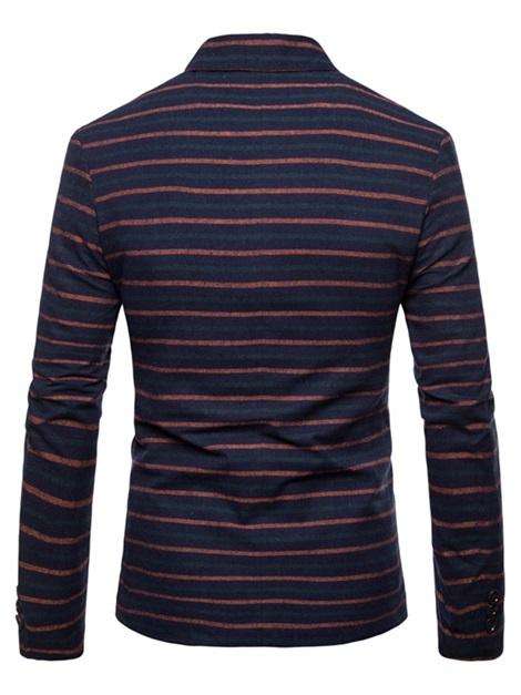 Orange Stripe One Button Mens Slim Fit Blazer - 2XL