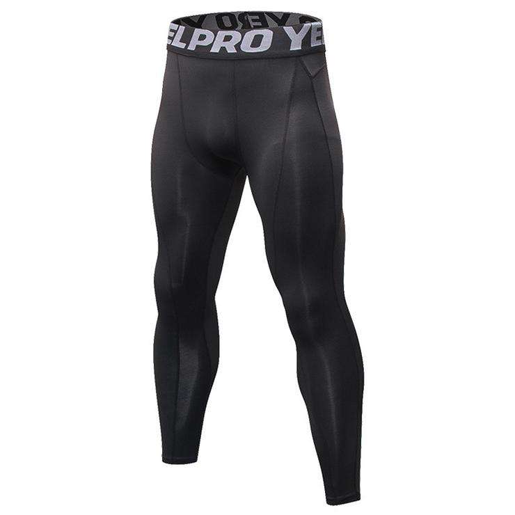 Mens Black Compression Pants Underwear Jogging Leggings - L
