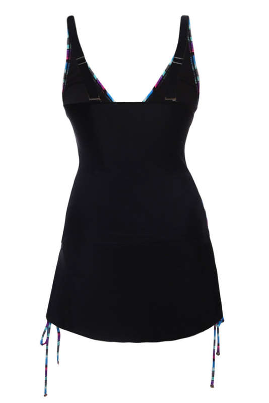 Two Piece Tankini Printed Skirtini Swimwear - L
