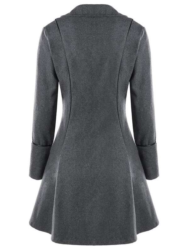 Grey Vintage Lace Trim Tailcoat Steampunk Jacket - M