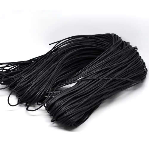 Cord, Waxed Kumihimo Beading Craft Cord Black 1.5mm - 1M