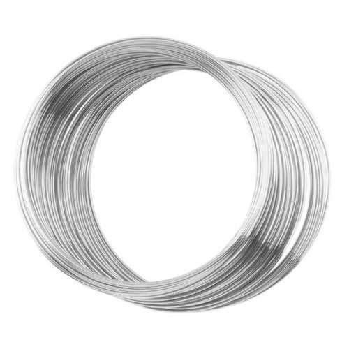 Beading Wire, Silver Tone Memory Wire 22 Gauge (20 Loops)
