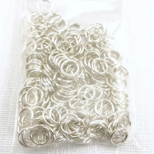 Jump Rings, Shiny Silver Round Open Jump Rings, 8mm (50Pcs)