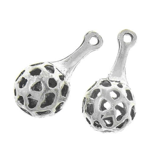 Pendants, Antique Silver, Vintage, Teardrop, Hollow, Filigree, 10mm (1Pc)