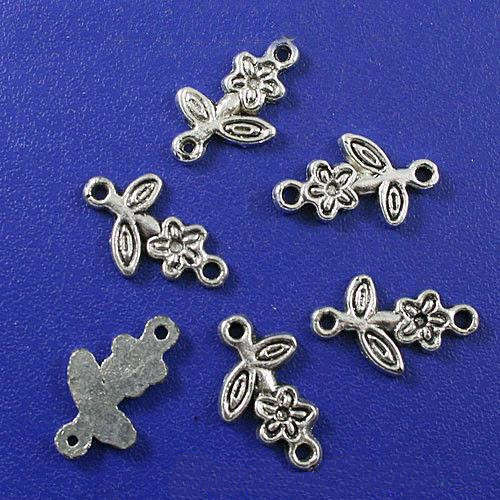 Findings, Connectors, Antique Silver Pewter Daisy Link Connectors, 10mm (10Pcs)