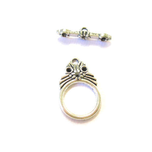 Clasps & Hooks, Toggle Clasps, Antique Silver Ornate Floral Toggle Clasps, 24x15mm (Loose)