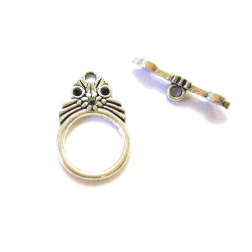 Clasps & Hooks, Toggle Clasps, Antique Silver Ornate Floral Toggle Clasps, 24x15mm (Loose)