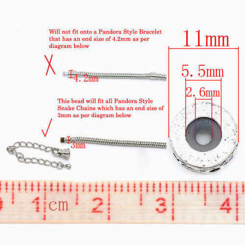 Beads, Stopper Beads, Metal Beads, Carved European Bead Stopper With Rubber Insert, 11mm (Loose)