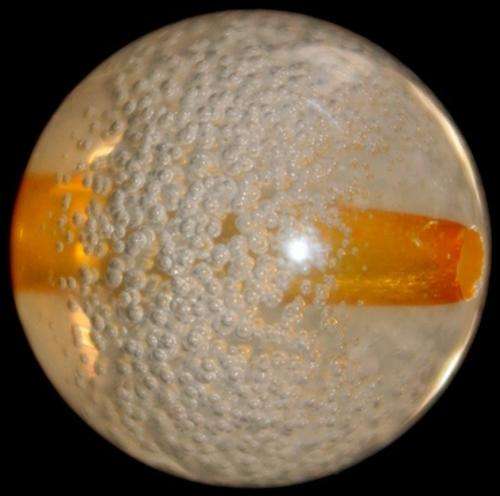 Orange Round Bubble Resin Straight Hole Bead 10 mm