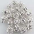8 MM SILVER PLATED BAYBERRY BALL RHINESTONE CRYSTAL SPACER BEADS