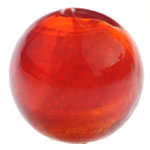 GLASS SILVERFOIL BEADS - ROUND - RED 14 MM