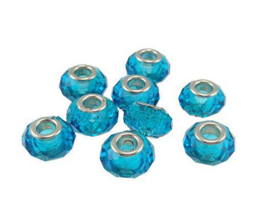 CRYSTAL RONDELLE FACETED BEADS ICE BLUE