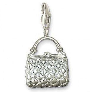 THOMAS SABO STERLING SILVER AND ENAMEL PLAID HANDBAG CHARM