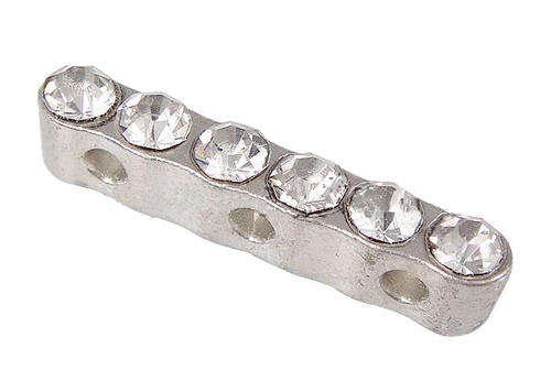 RHINESTONE SPACER BARS  - THREE HOLE - 21 X 5MM
