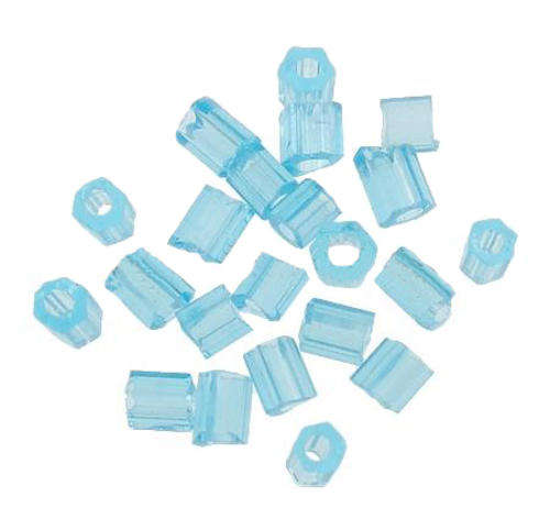 SEED BEADS - TRANSPARENT GLASS - TUBE - TRANSLUCENT LIGHT BLUE 2 X 2MM