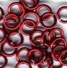 JUMP RINGS - 22 GAUGE SAW CUT COPPER COLOR PLATED - 8MM - RED