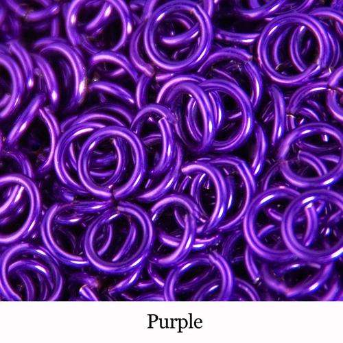 18 GAUGE SAW CUT COPPER COLOR PLATED JUMP RINGS - 8MM -PURPLE