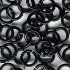 18 GAUGE SAW CUT COPPER COLOR PLATED JUMP RINGS - 8MM - BLACK