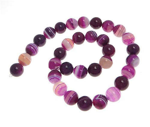GEMSTONE BEADS - NATURAL AGATE - VINTAGE ROSE - 10mm - ROUND BEADS