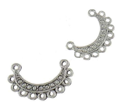 CONNECTORS - ANTIQUE SILVER - MOON SHAPED