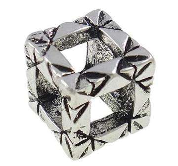 EUROPEAN STYLE - ANTIQUE SILVER - CUBE BEADS
