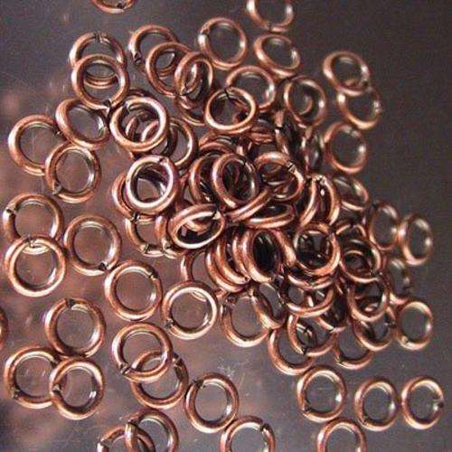 JUMP RINGS - 22 GAUGE -  COPPER - 4MM - SOLD PER PACK OF 50