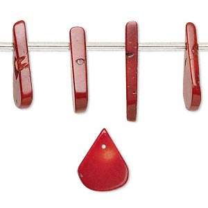 NATURAL - RED BAMBOO CORAL - TEARDROP BEADS