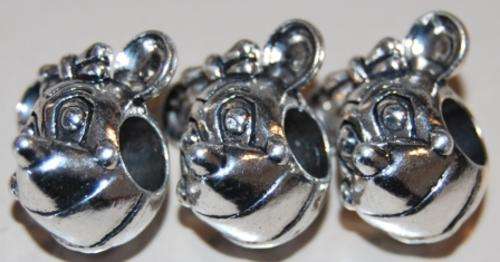 PANDORA STYLE SILVER MINI MOUSE SPACER BEADS