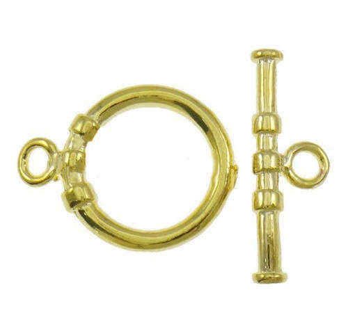 TOGGLE CLASP - DONUT - GOLD PLATED - SINGLE STRAND