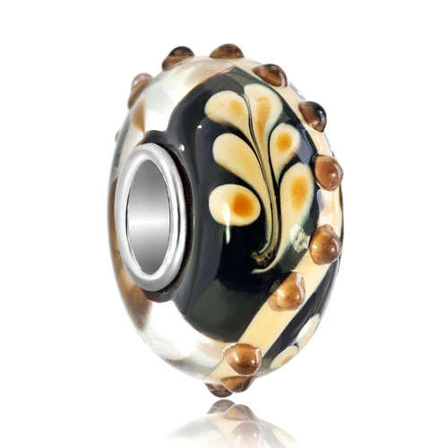 PUGSTER - FLOWER AND STRIP WITH SALIENT POINT - MURANO GLASS BEAD