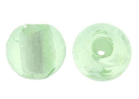 GLASS SILVER FOIL BEADS ROUND - LIGHT GREEN 12mm