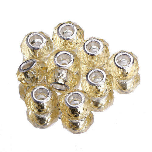 EUROPEAN STYLE - CRYSTAL - FACETED - RONDELLE BEADS - CHAMPAGNE