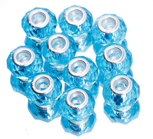 EUROPEAN STYLE - CRYSTAL - FACETED BEADS - OCEAN BLUE