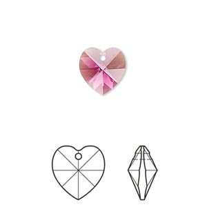 SWAROVSKI CRYSTAL - VIOLET AB - HEART PENDANTS - 10MM - 6228