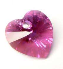 SWAROVSKI CRYSTAL - FUCHIA AB XILION - 10mm HEART PENDANT - 6228