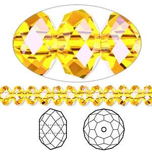 SWAROVSKI CRYSTAL - SUNFLOWER - 8mm BRIOLETTE BEADS - 5040