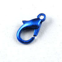 LOBSTER CLASPS - PARROT - METALLIC BLUE - 7x12mm