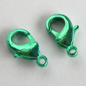 LOBSTER CLASPS - PARROT - METALLIC GREEN - 7x12mm