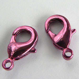 LOBSTER CLASPS - PARROT - METALLIC PINK - 7x12mm