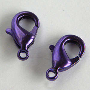LOBSTER CLASPS - PARROT - METALLIC PURPLE - 7x12mm