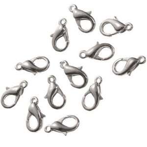 LOBSTER CLASPS - SILVER PLATED - 12 X 7MM - 10 PER PKT