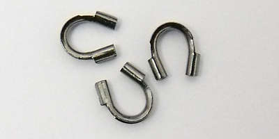 WIRE GUARDIAN PROTECTORS CRIMP LOOPS - 4x5mm - BLACK NICKEL - 10 Pcs