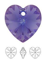 SWAROVSKI CRYSTAL - TANZANITE AB  XILION - 10mm HEART PENDANT - 6228
