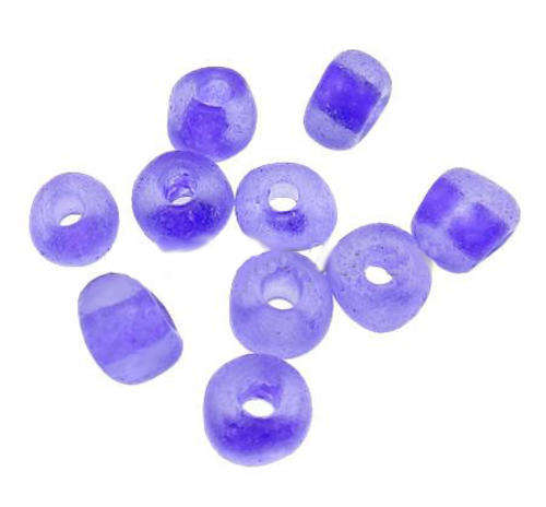 SEED BEADS - TRANSLUCENT - ROUND - PURPLE -  3 X 3.6 MM