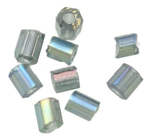SEED BEADS - TRANSLUCENT - TUBE - MOTHER OF PEARL - 2x3mm - SOLD PER 25g PACKET