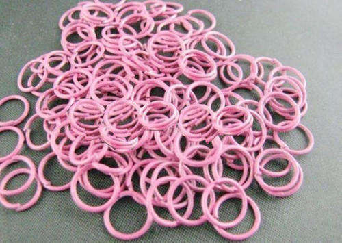 JUMP RINGS - COLORED - DOUBLE PLATED - PINK - 6mm