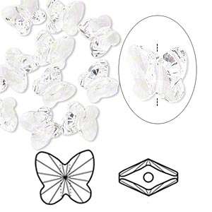 BEADS/CRYSTAL BEADS/SWAROVSKI CRYSTAL BEADS/CLEAR 8MM BUTTERFLY BEADS/SWAROVSKI 5754