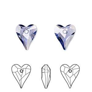 SWAROVSKI CRYSTAL - TANZANITE - 12mm WILD HEART PENDANT - 6240