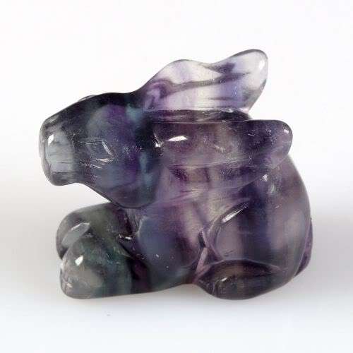 FLUORITE - CARVED RABBIT FIGURINE