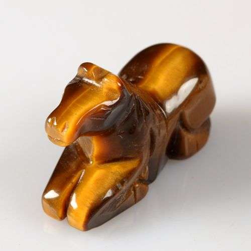 GOLDEN TIGER EYE - CARVED HORSE FIGURINE